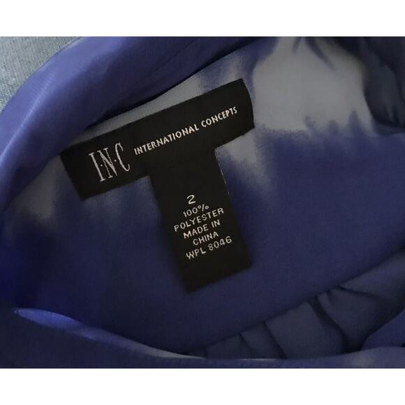 INC Womens Size 2 Sheer Button Front Tie Dye Pattern Long Sleeve Collared Shirt - Picture 4 of 4